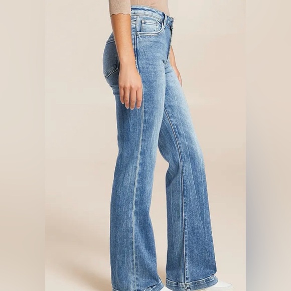 VERVET BY FLYING MONKEY Willa High Rise Trouser Stretch Flare Jean - Sz 25 x 34 - Picture 2 of 14